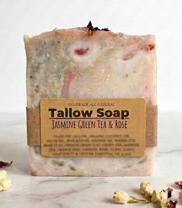 Tallow Soap-    Jasmine, Green Tea & Rose