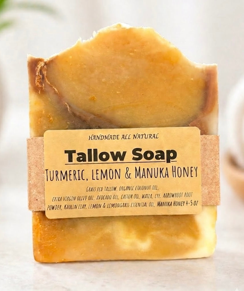 Tallow Soap-    Turmeric, Lemon & Manuka Honey