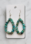 Southwest Turquoise Chip Teardrop Earrings