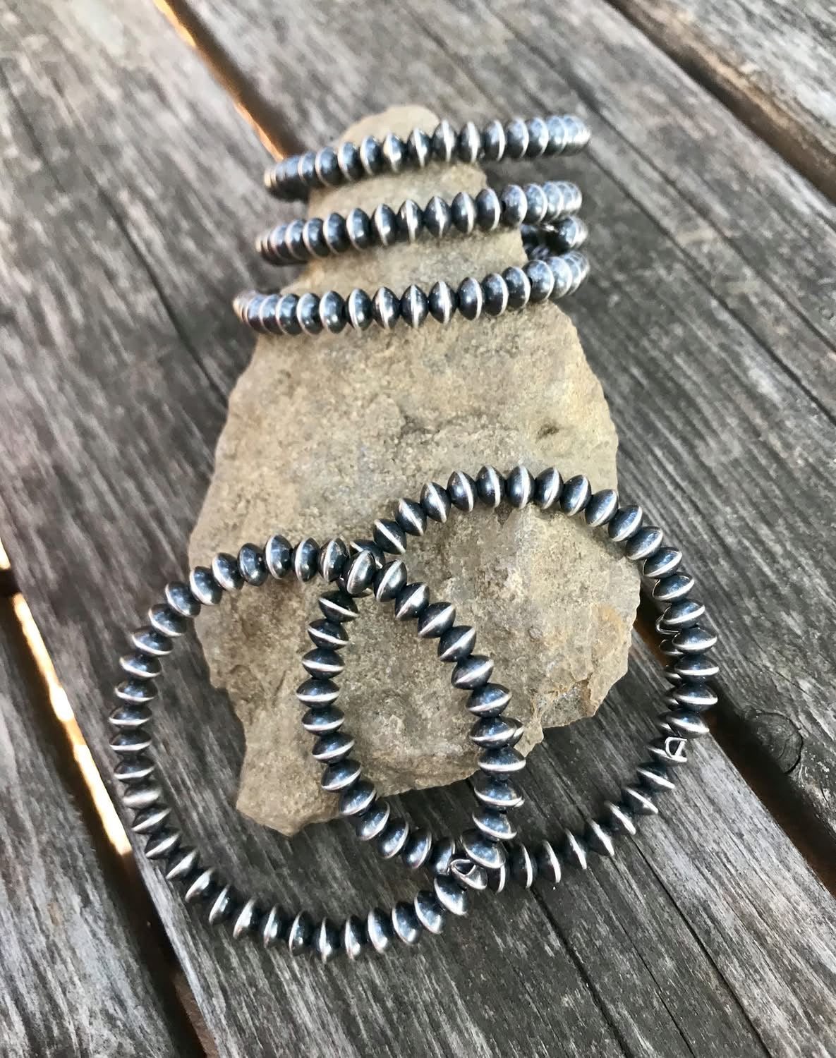 Southwestern adjustable small saucer beads bracelet