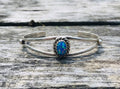 Southwestern Baby Bracelet- Silver & Blue Dessert Opal